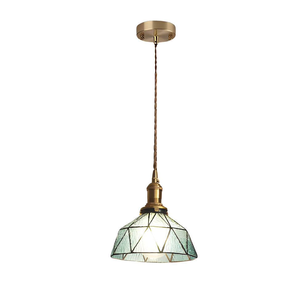 Vintage Stained Glass Hanging Pendant Light