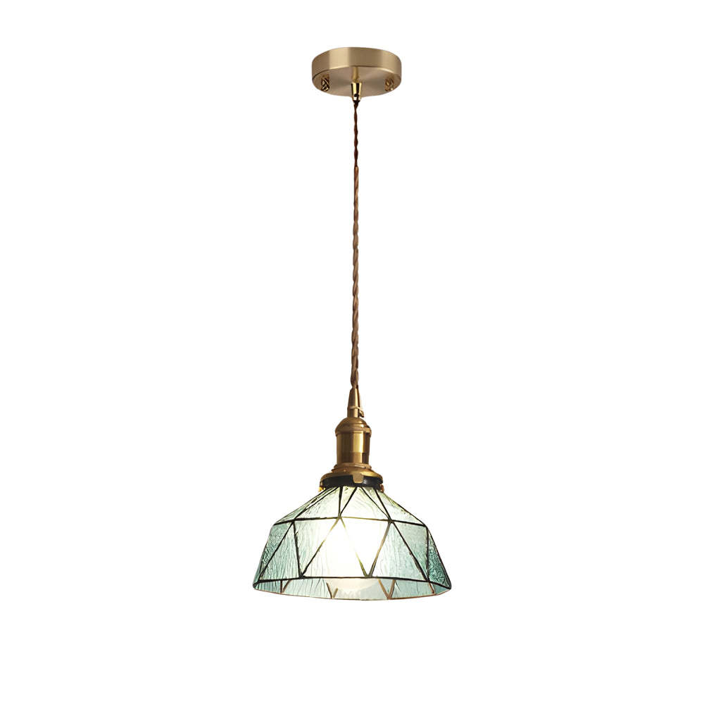 Vintage Stained Glass Hanging Pendant Light