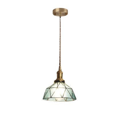 Vintage Stained Glass Hanging Pendant Light