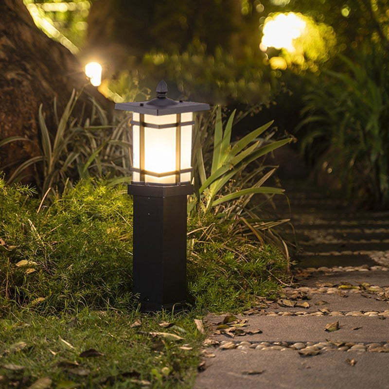 Elegant Vintage Pavilion Black Light Post Retro Outdoor Pathway Lamp-Lighom