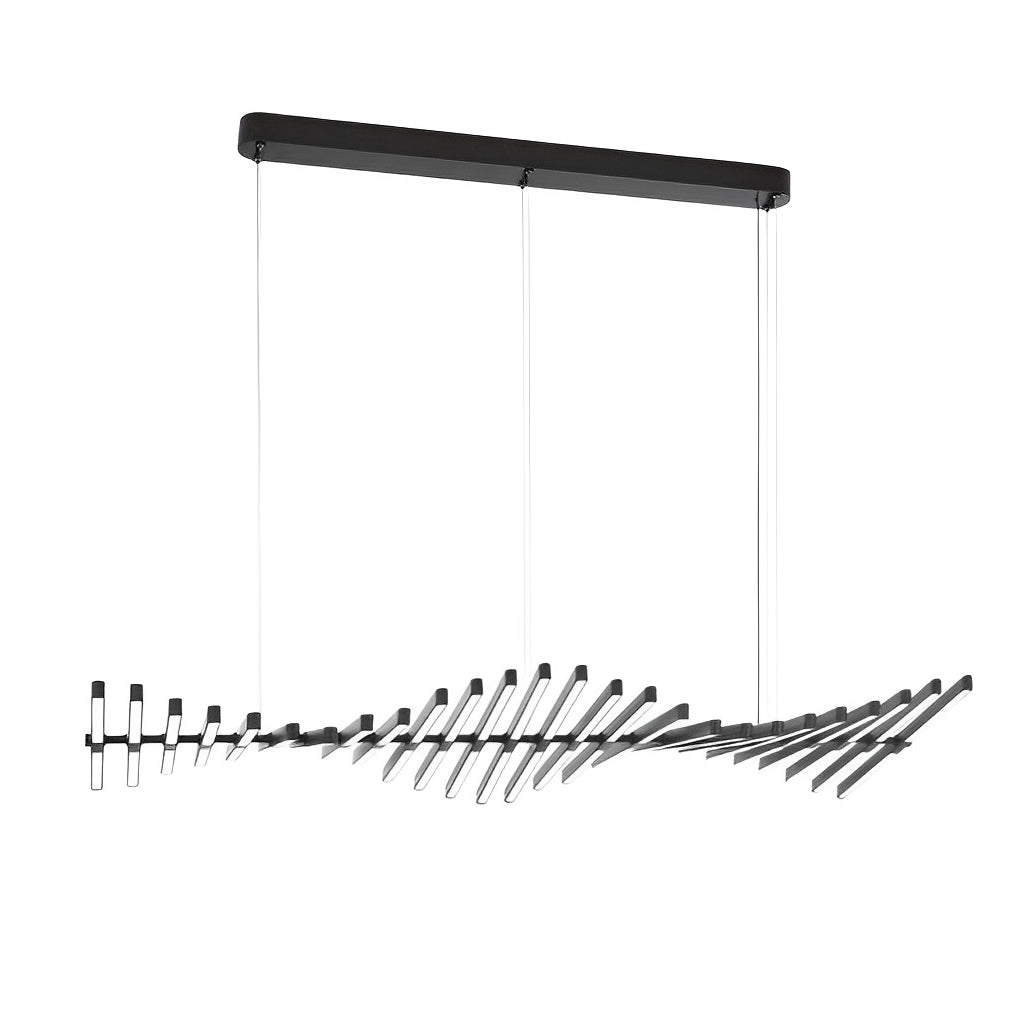 Wave Fishbone Strip Stepless Dimming LED Nordic Pendant