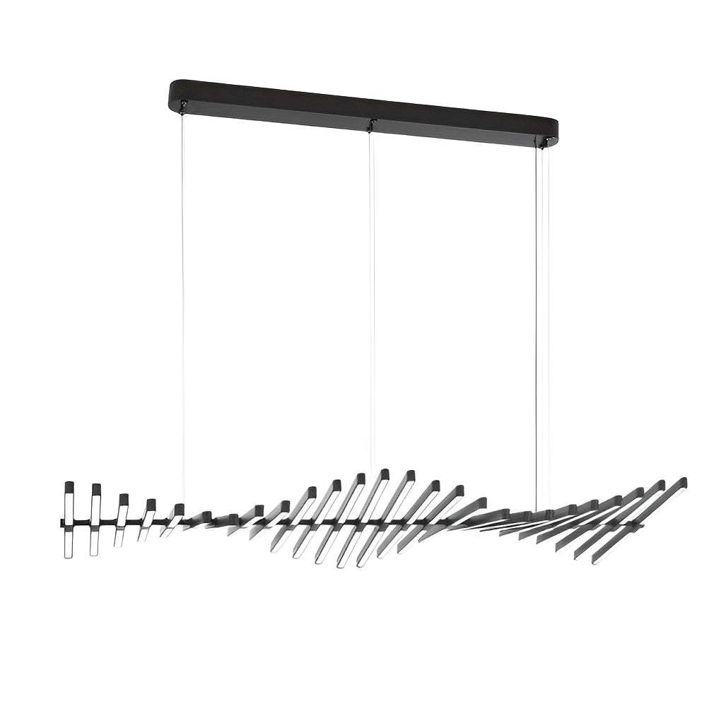 Wave Fishbone Strip Stepless Dimming LED Nordic Pendant