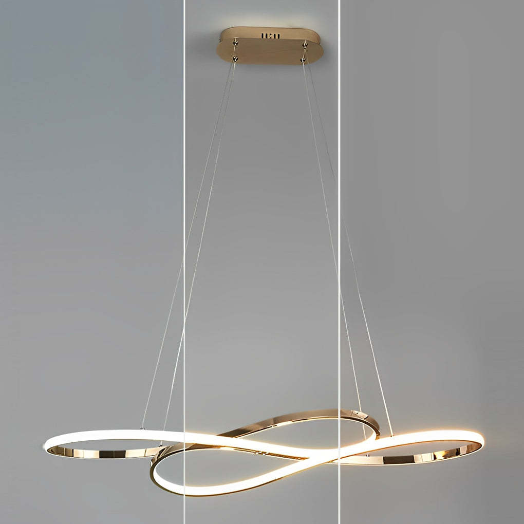 Wavy Figure-8 LED Stepless Dimming Nordic Pendant Chandelier