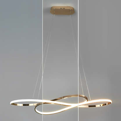 Wavy Figure-8 LED Stepless Dimming Nordic Pendant Chandelier