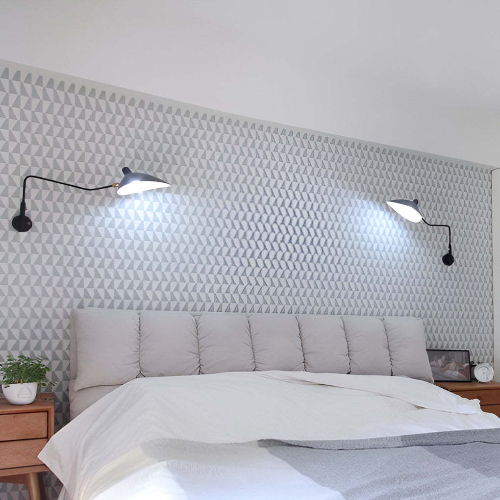 Creative Adjustable Iron Industrial Swing Arm Wall Lamp Wall Sconce Lighting-Lighom