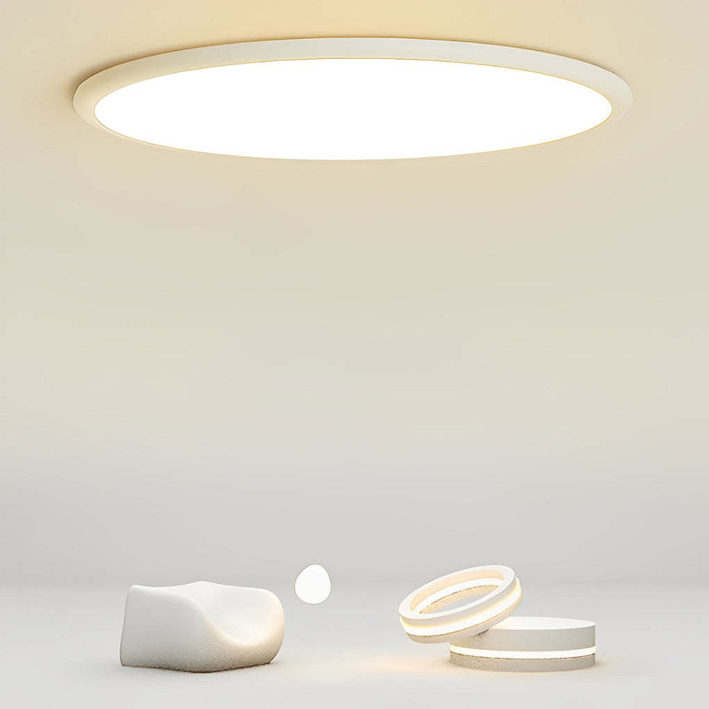 16" Modern Circle Black/White Flush Mount Light