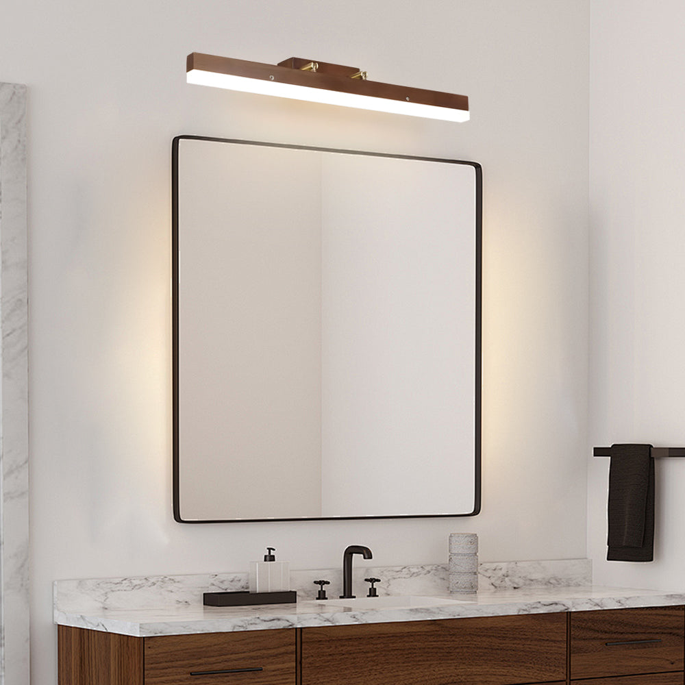 31" Walnut LED Warm White Modern Bathroom Vanity Light — Warm Light