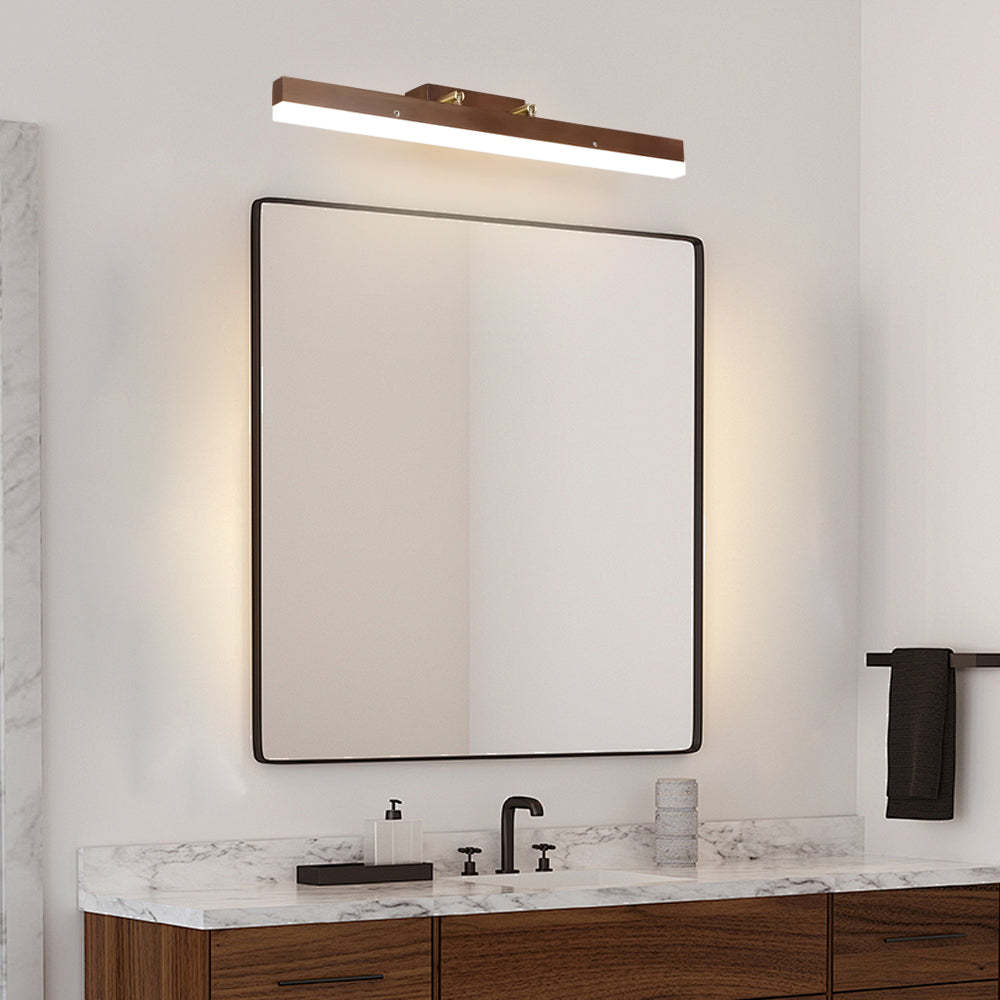 31" Walnut LED Warm White Modern Bathroom Vanity Light — Warm Light