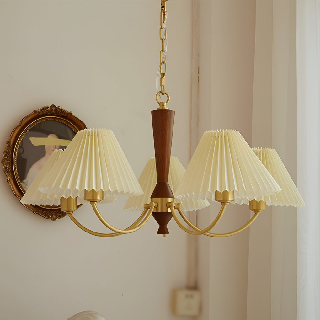 Pleated Lampshade LED Nordic Pendant Chandelier