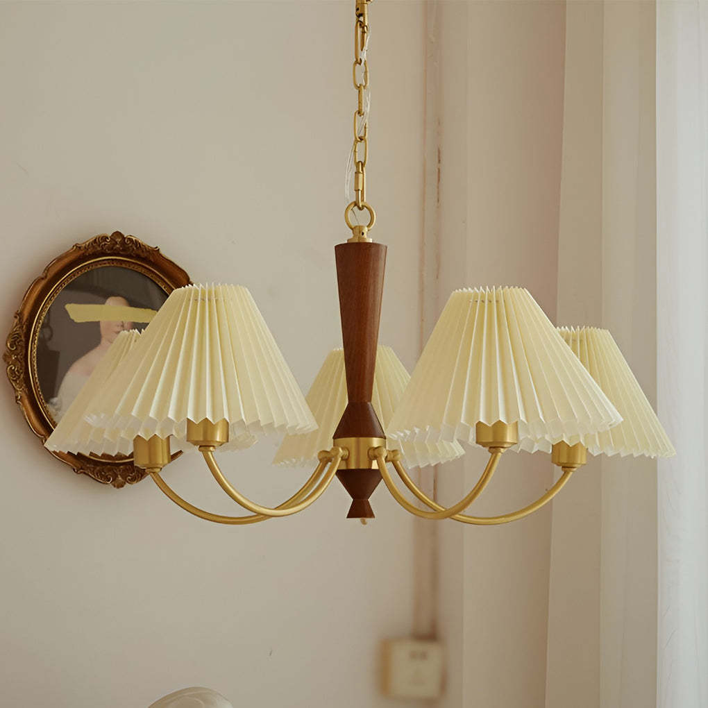 Pleated Lampshade LED Nordic Pendant Chandelier