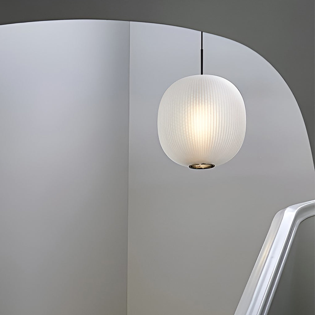 Round Lantern Glass LED Modern Pendant Light