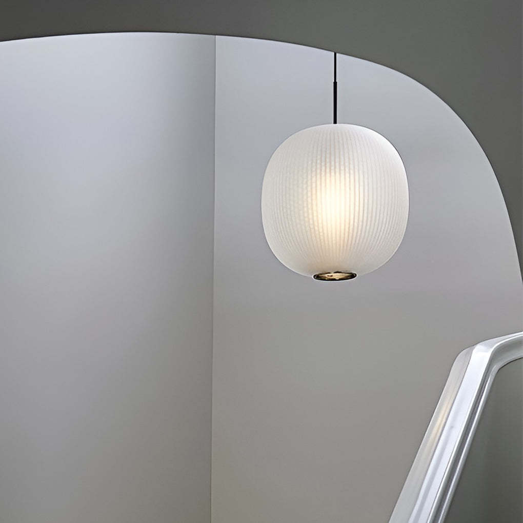 Round Lantern Glass LED Modern Pendant Light