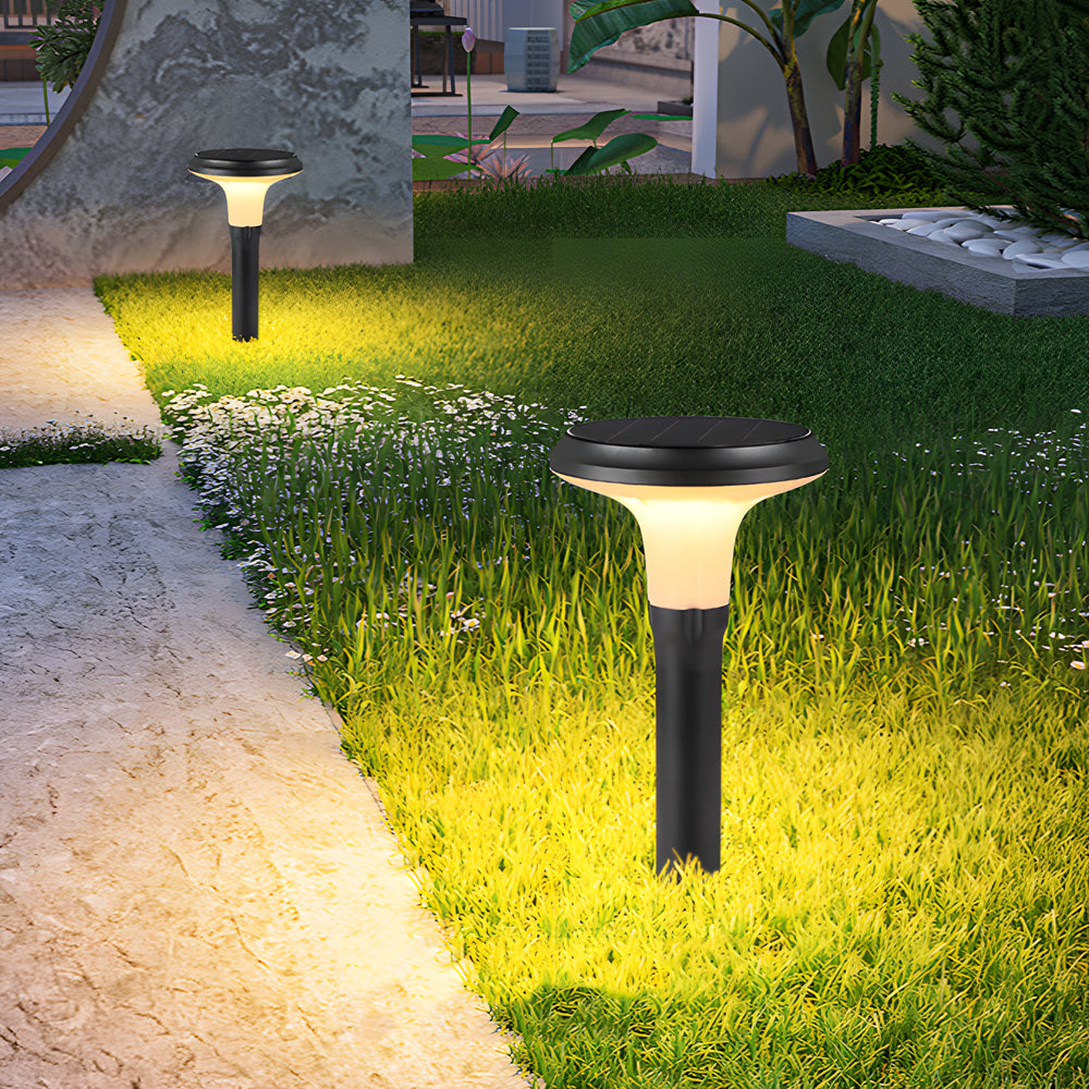 Black Solar Lawn Bollard Light-Lighom
