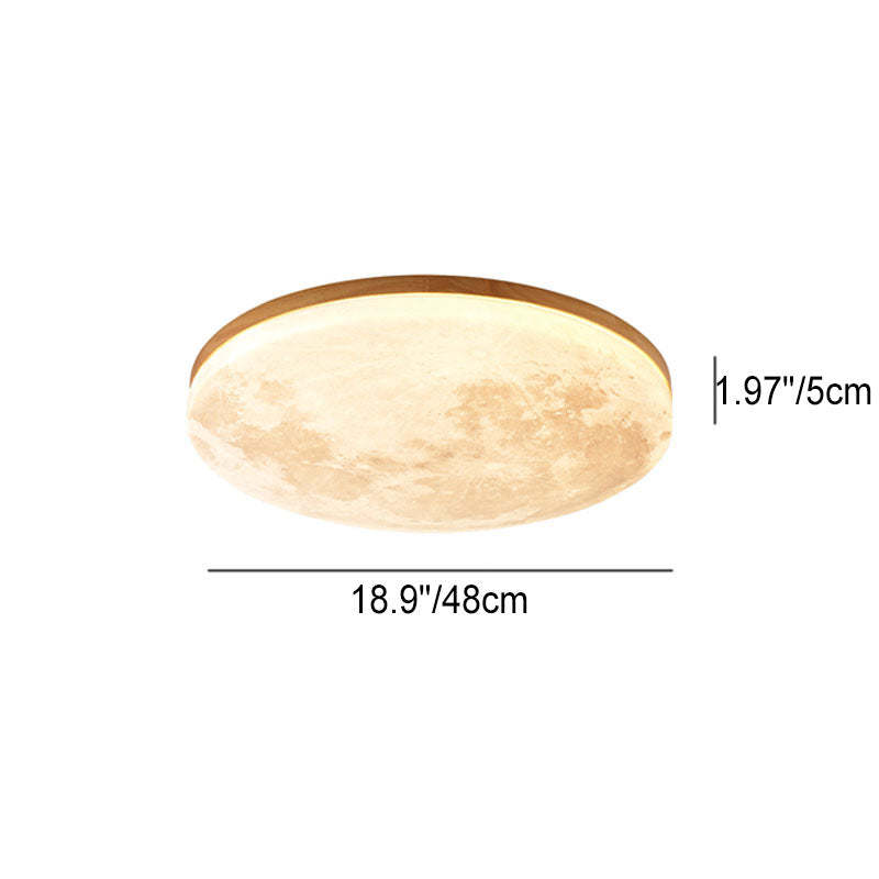 Nordic Minimalist Moon Round Acrylic LED Flush Mount Light