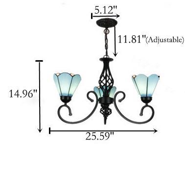 European Tiffany Glass Chandelier