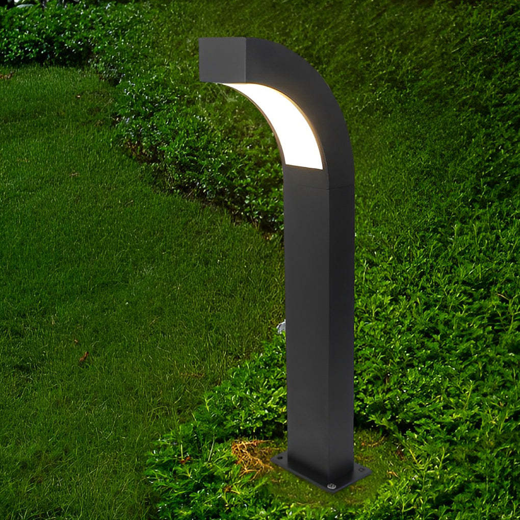Minimalist Curved 24 inch Bollard Light Waterproof LED Landscape Lighting for Pathway-Lighom