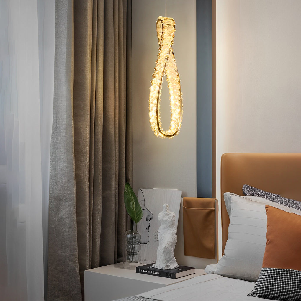 Ring Crystal Circle Dimmable LED Modern Chandelier
