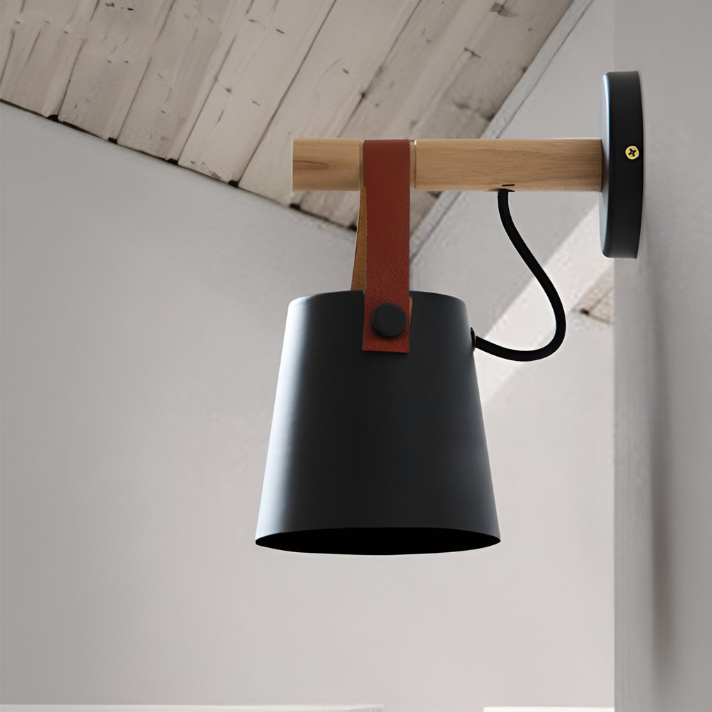 Classic Wood Metal Nordic Plug in Wall Sconce Lighting Wall Lamp-Lighom