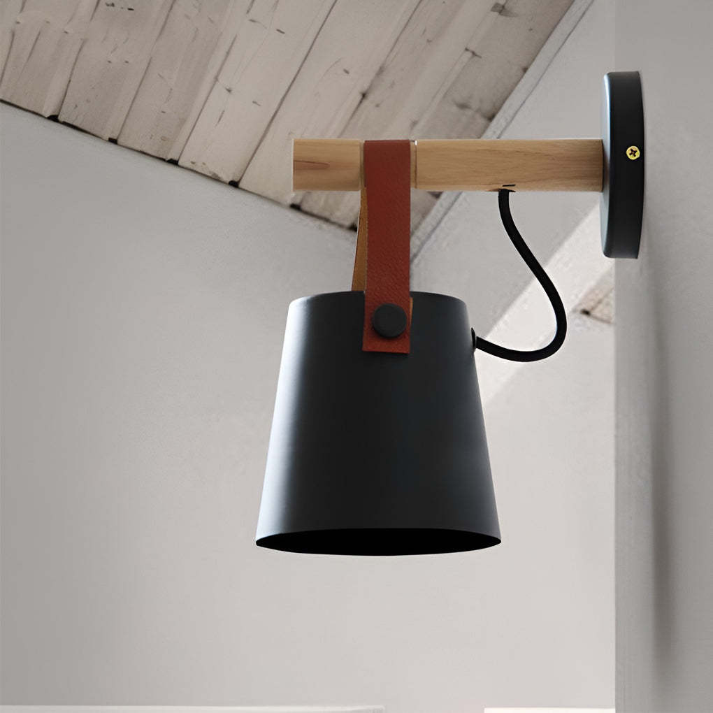 Classic Wood Metal Nordic Plug in Wall Sconce Lighting Wall Lamp-Lighom