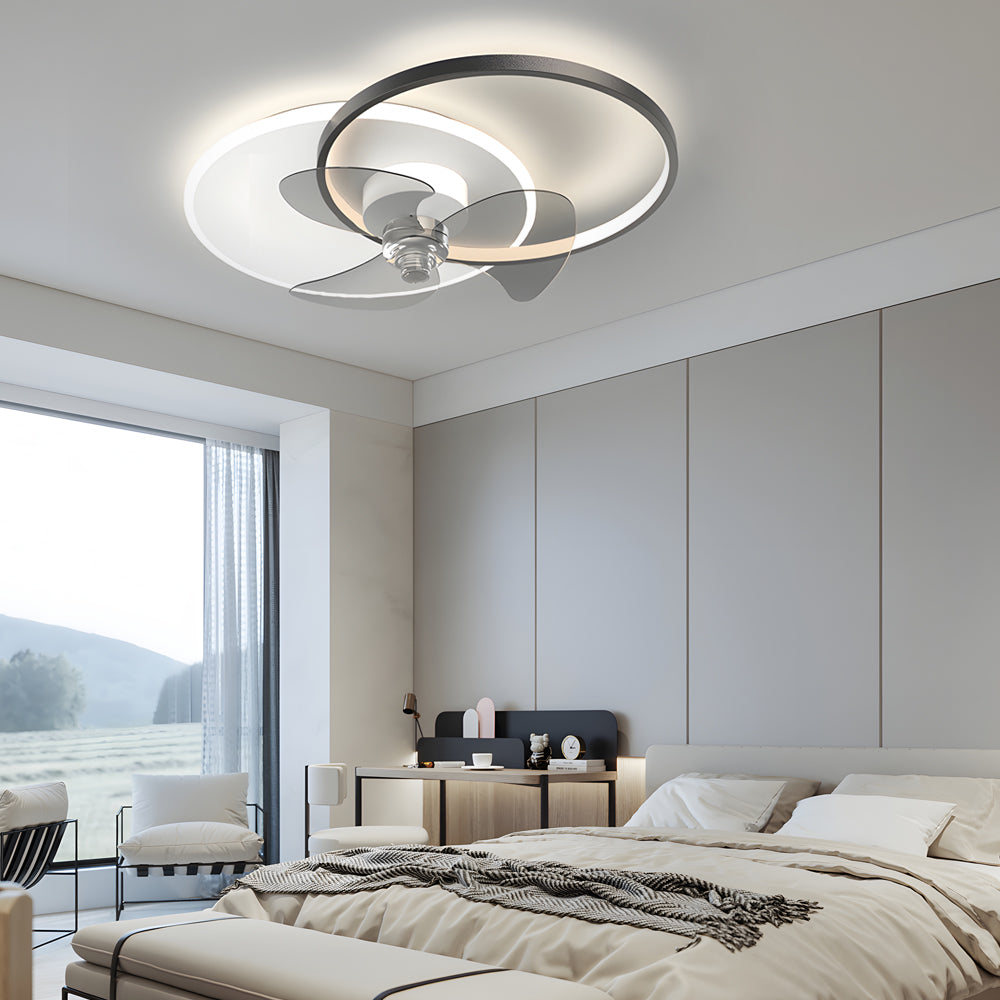 Round Mute 3-Step LED Silent Modern Fan