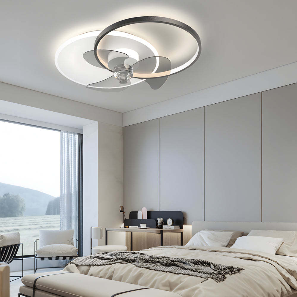 Round Mute 3-Step LED Silent Modern Fan
