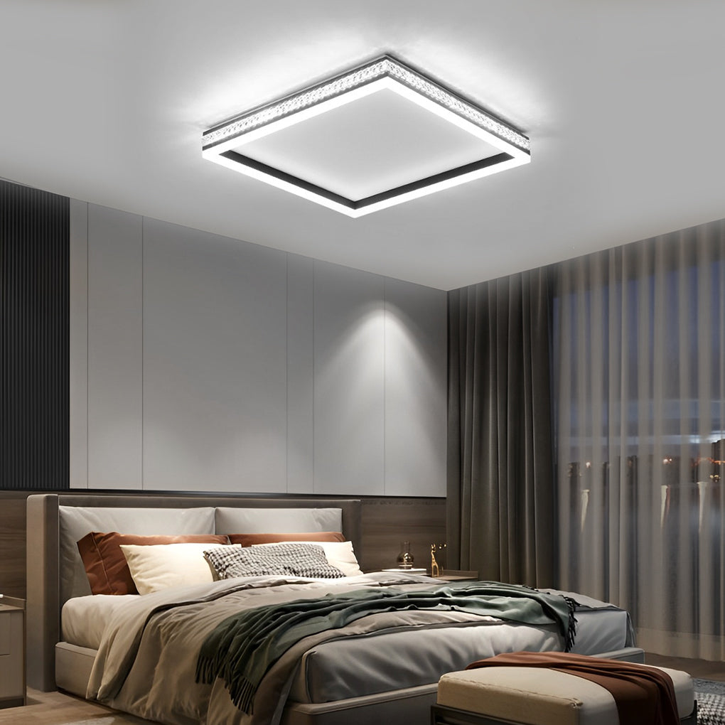 Round Dimmable Remote Modern Ceiling Fixture