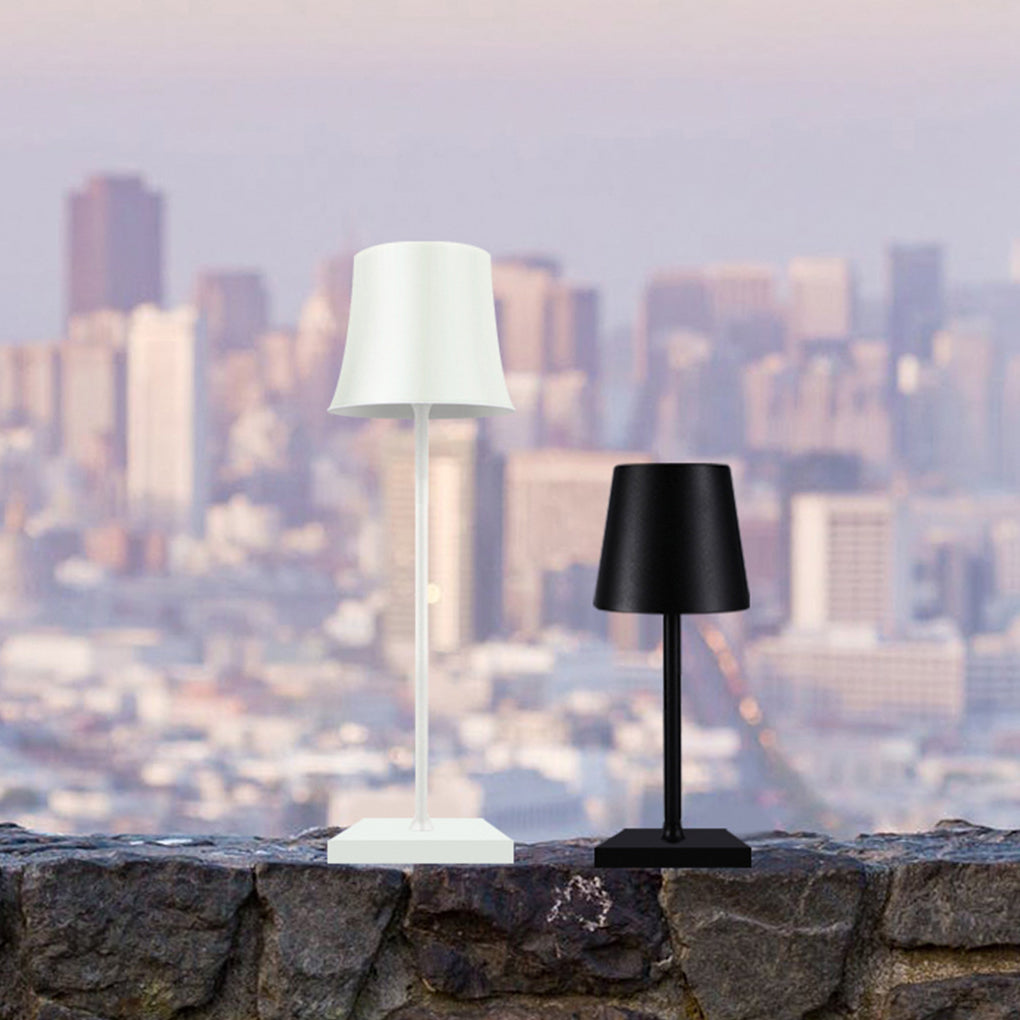 15" Cordless Cool Metal Black White Lamp