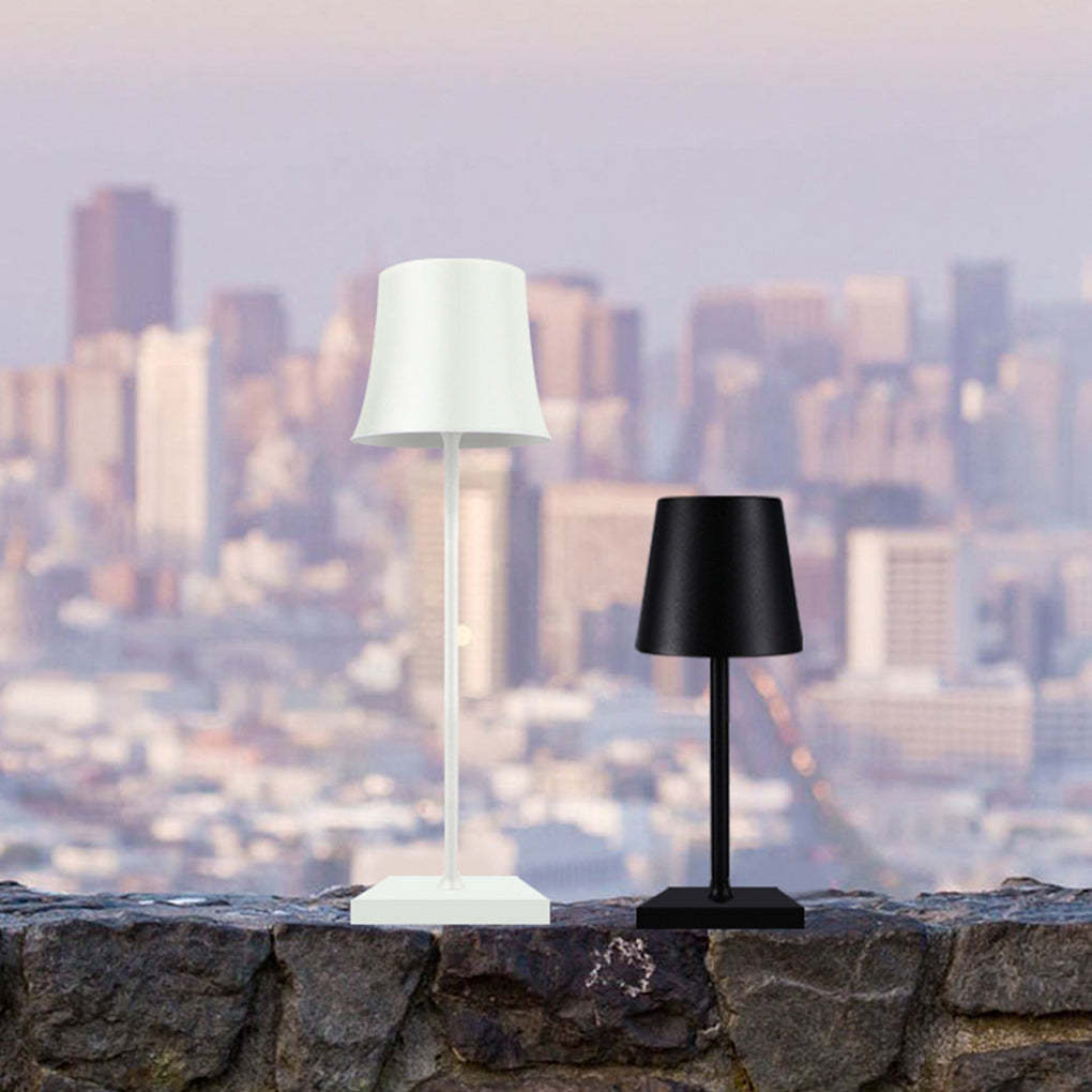 15" Cordless Cool Metal Black White Lamp