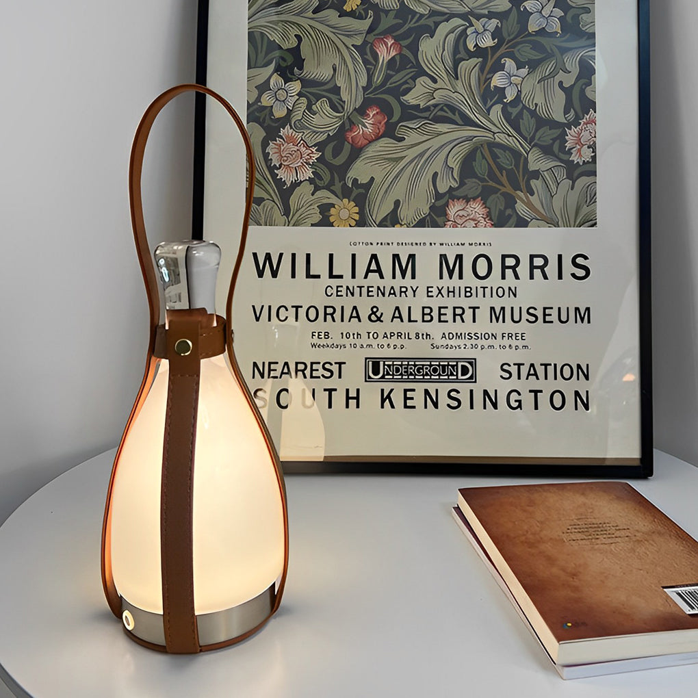 Mid-Century Cordless Lantern Table Lamp