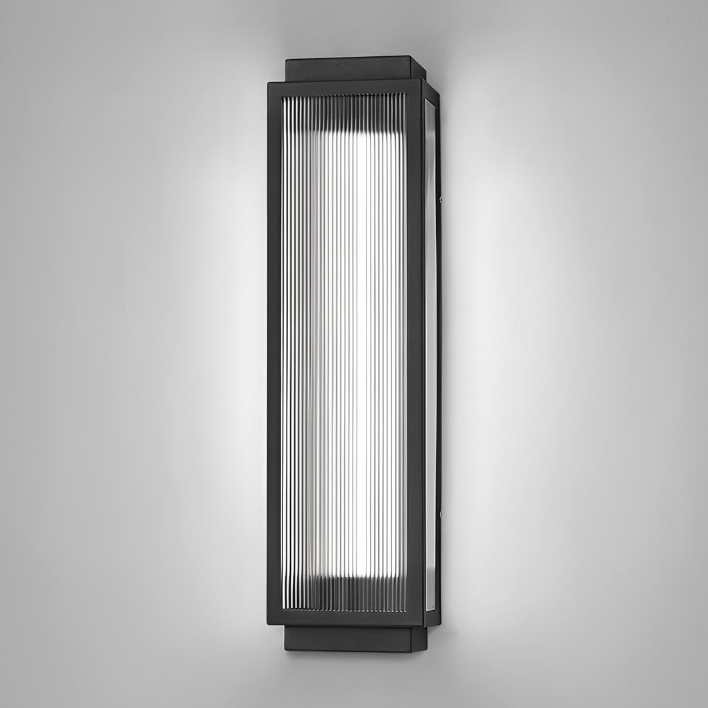 Rectangular Strip Waterproof LED Black Modern Outdoor Wall Lights-Lighom