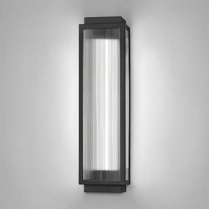 Rectangular Strip Waterproof LED Black Modern Outdoor Wall Lights-Lighom