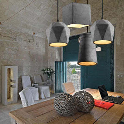 Industrial Cement Geometric Pendant Light