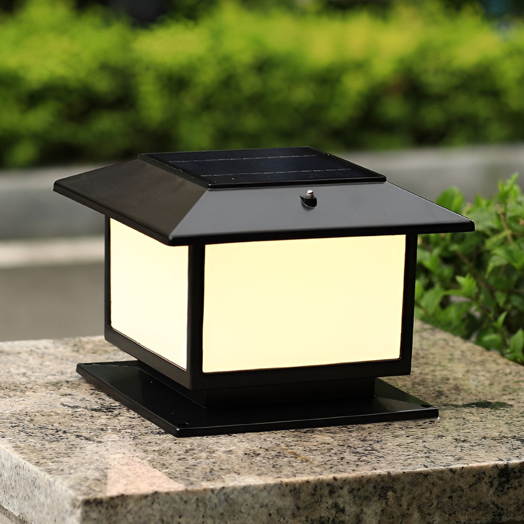 Square Dimmable LED Solar Fence Post Light