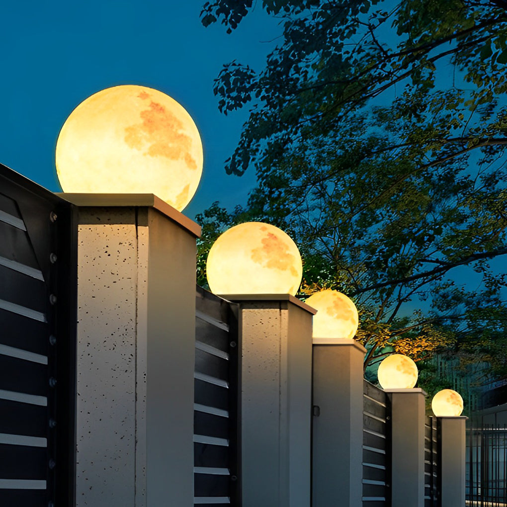 Moon-Shaped Outdoor Pier-Mount Pillar Accent Post Light-Lighom