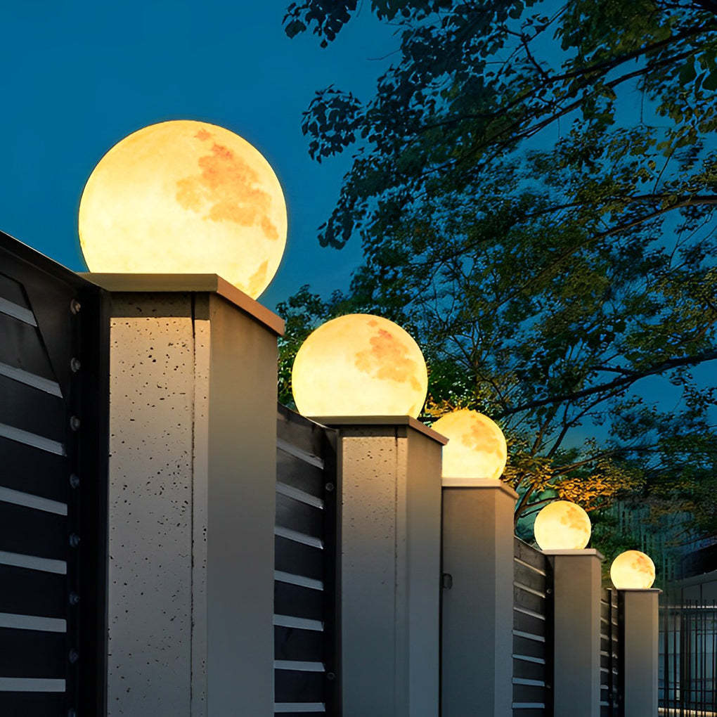 Moon-Shaped Outdoor Pier-Mount Pillar Accent Post Light-Lighom