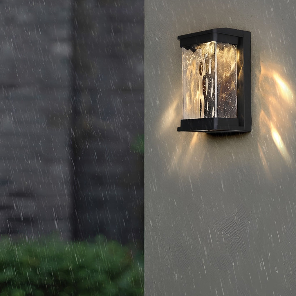 Waterproof Creative Glass LED Black Modern Outdoor Wall Sconce Lighting-Lighom