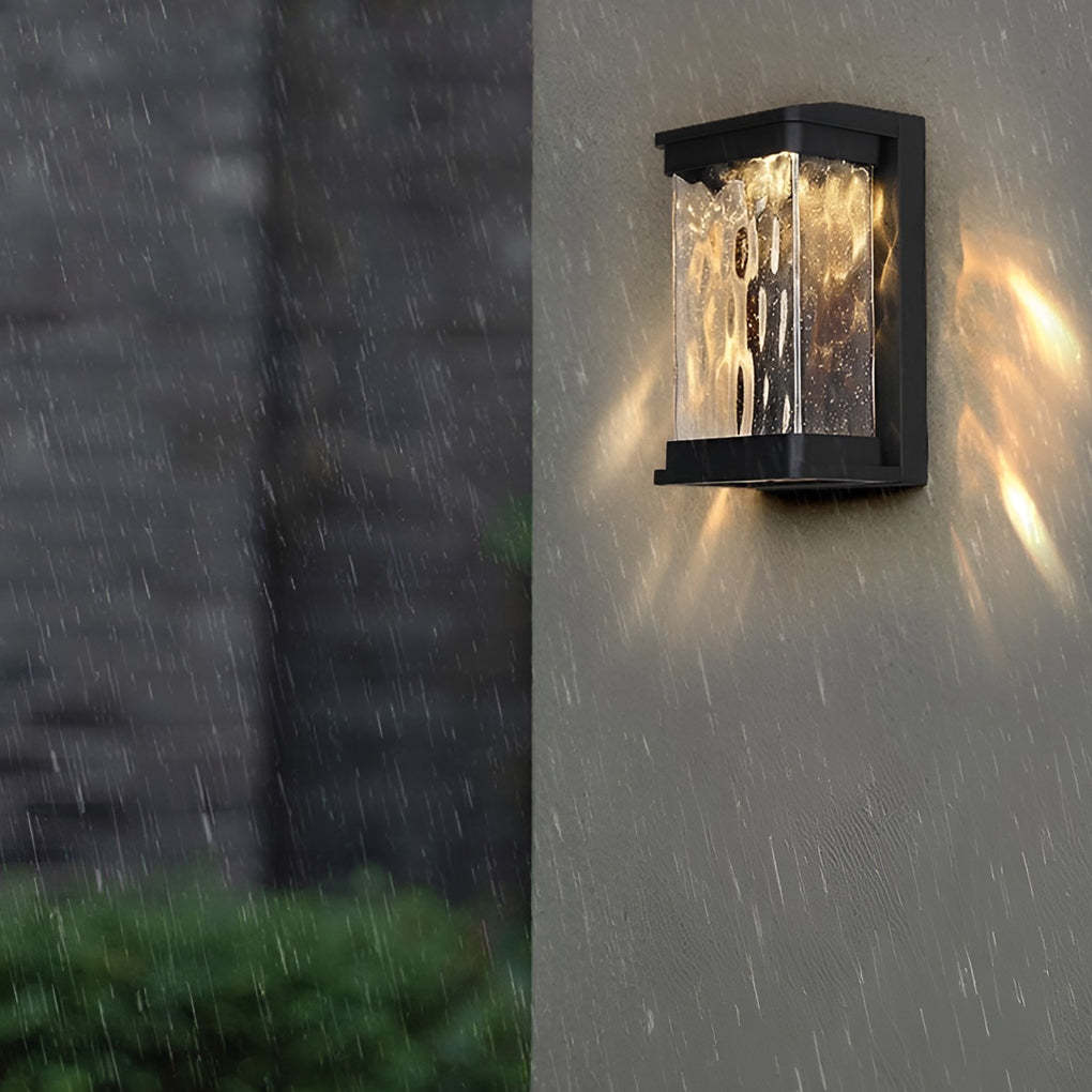 Waterproof Creative Glass LED Black Modern Outdoor Wall Sconce Lighting-Lighom