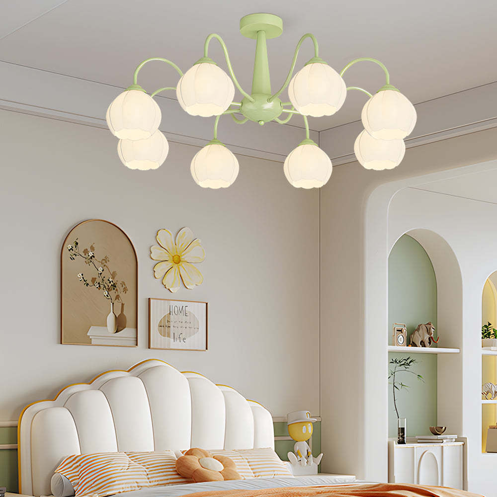 8-Flower Bell Orchid Modern Ceiling Light