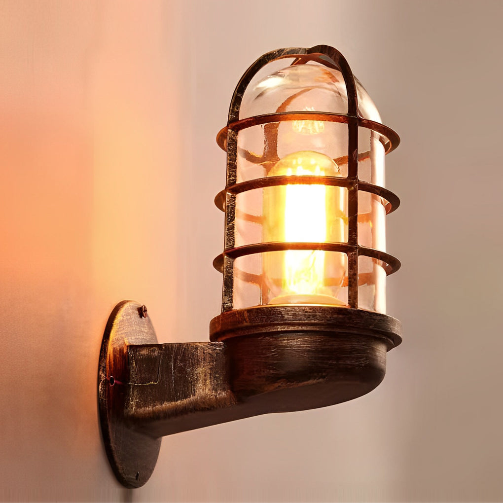 Retro Cage Shape LED 4w Waterproof American-style Outdoor Wall Lamp-Lighom