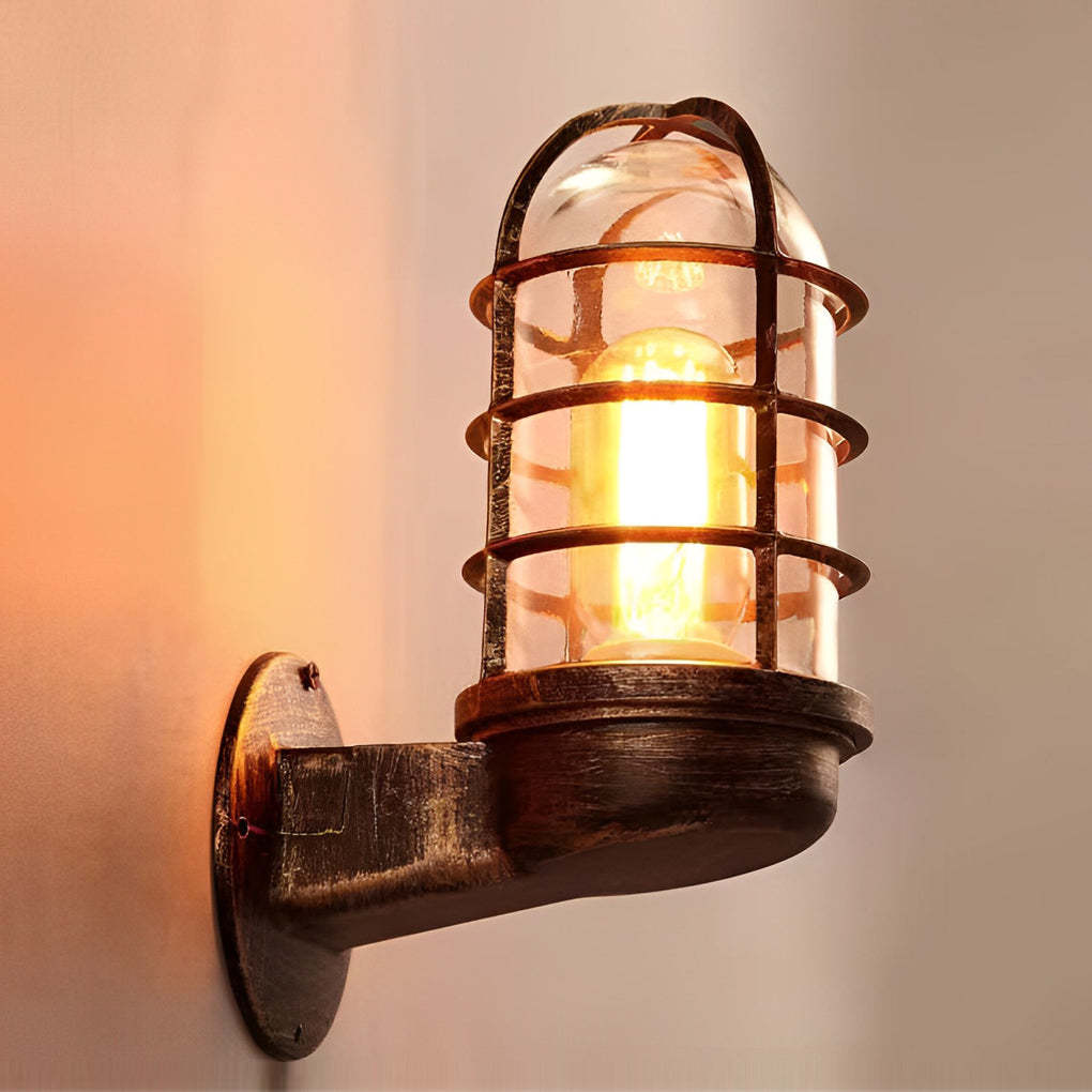 Retro Cage Shape LED 4w Waterproof American-style Outdoor Wall Lamp-Lighom
