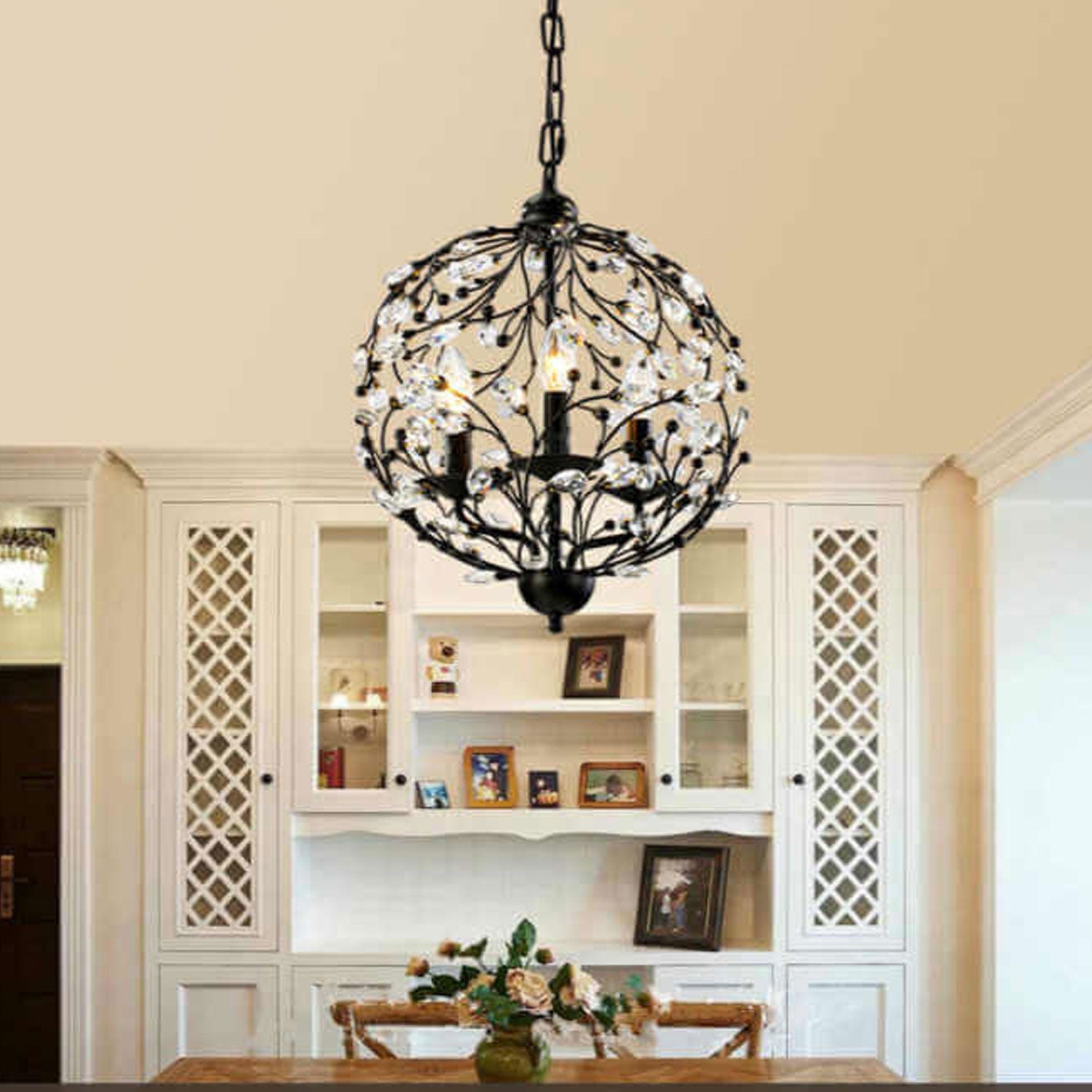 Vintage Crystal Branch Chandelier