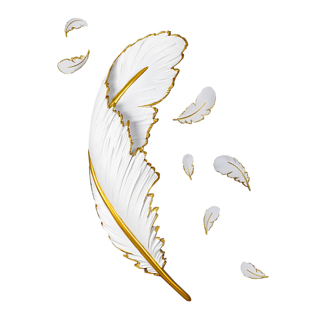 Modern Art Decorative Resin Feather LED Strip Dimmable White Wall Sconces-Lighom