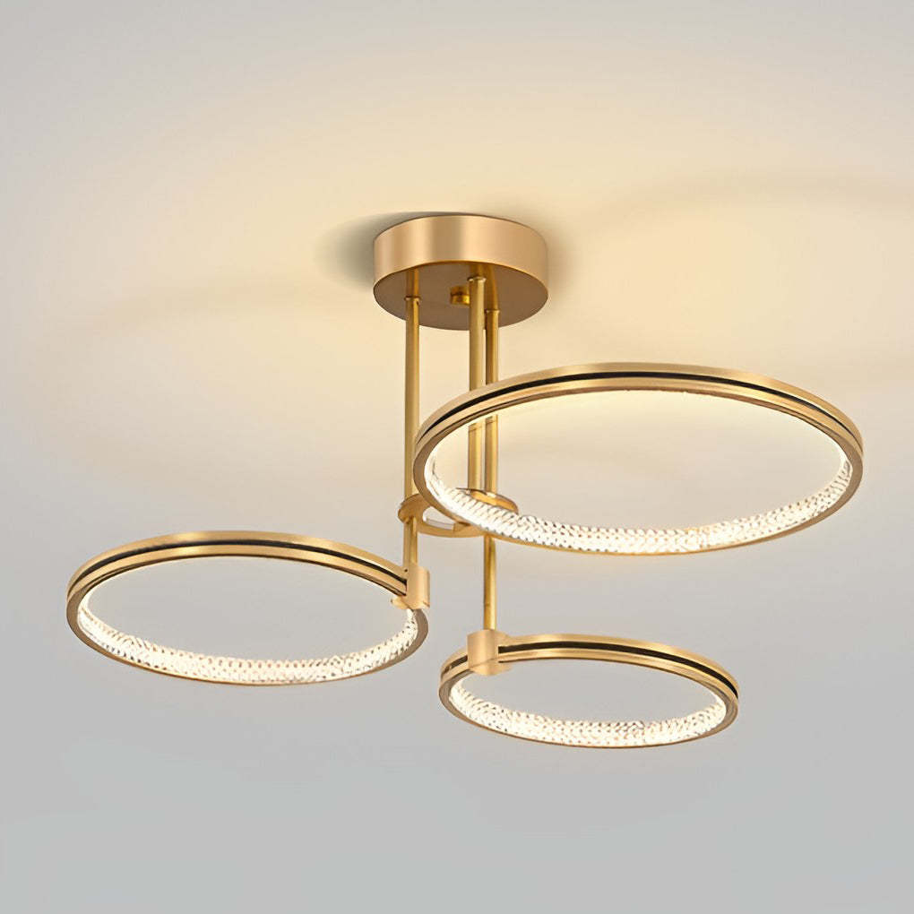 Minimalist Triple Ring Metal Nordic Chandelier