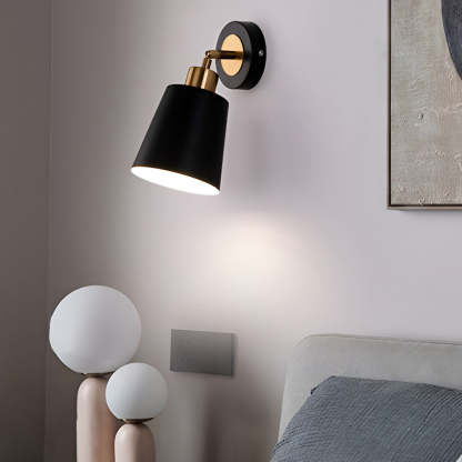 LED 3 Step Dimming Black Nordic Adjustable Wall Sconce Light Wall Lamp-Lighom