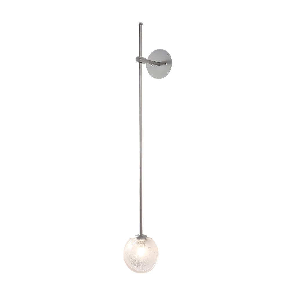 1-Light Glass Bubble Globe Slim Wall Light-Lighom