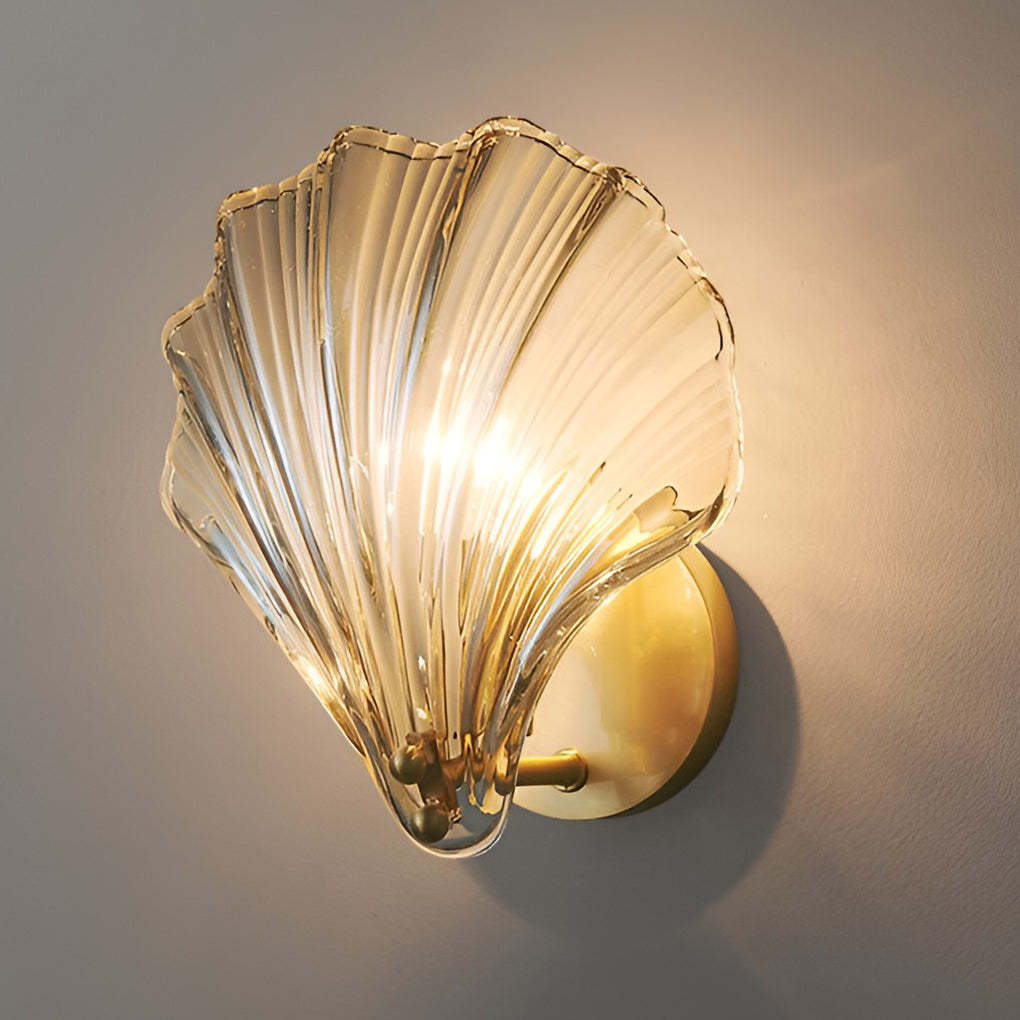 Creative Fan Shaped Glass Three Step Dimming Light LED Nordic Wall Sconce Lighting-Lighom