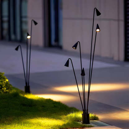 Classic Industrial Black Multi-Head LED Floor Lamp-Lighom