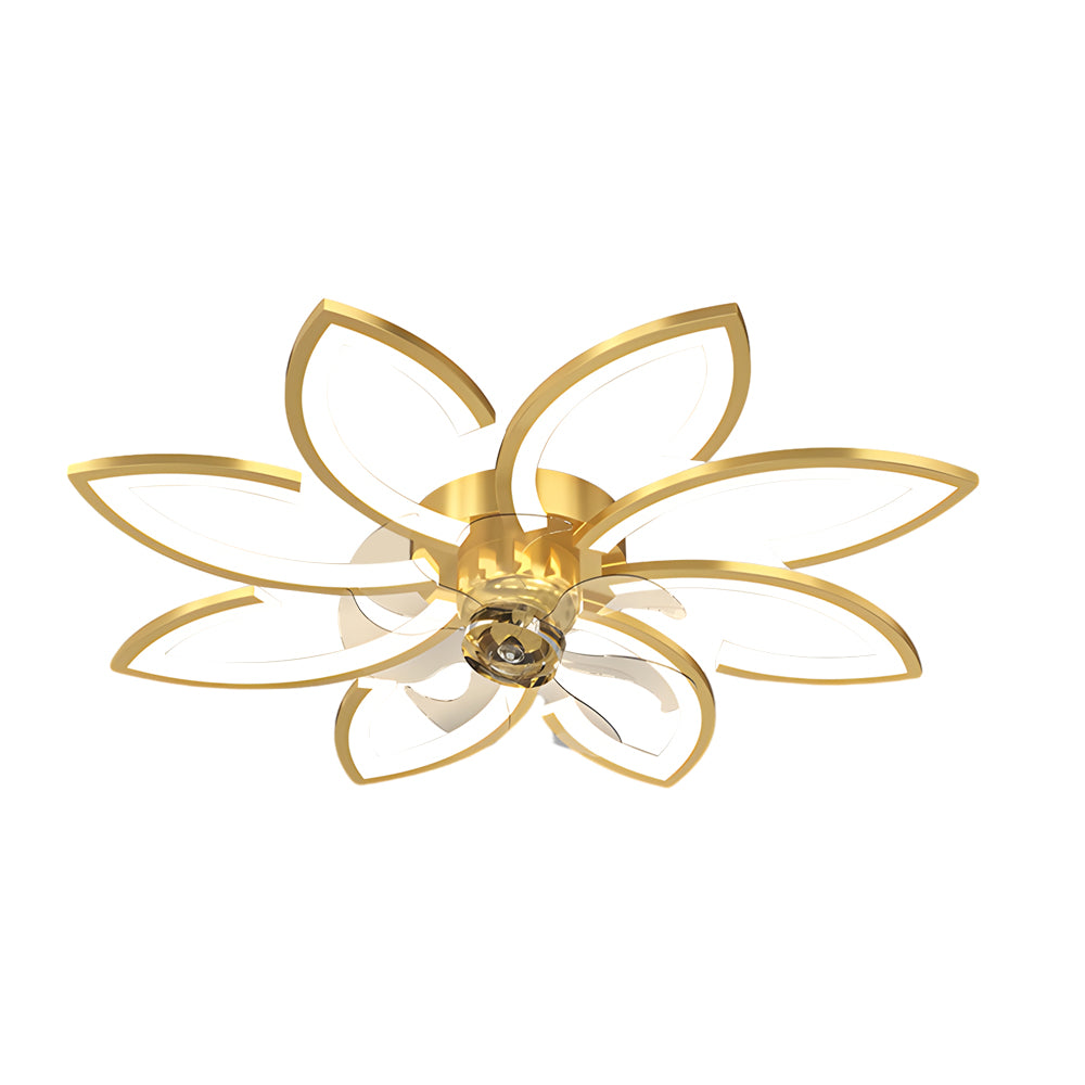 Modern Flowers 3-Step Dimming LED Nordic Flush Mount Fan