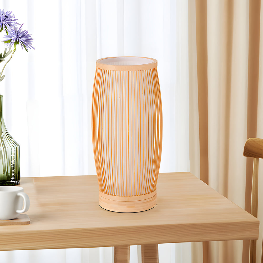 Japanese Lantern Bamboo LED Table Lamp-Lighom