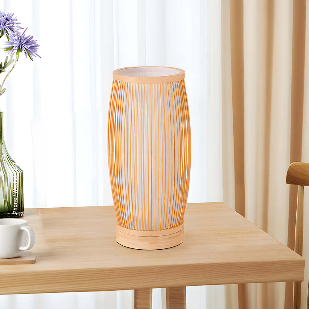 Japanese Lantern Bamboo LED Table Lamp-Lighom